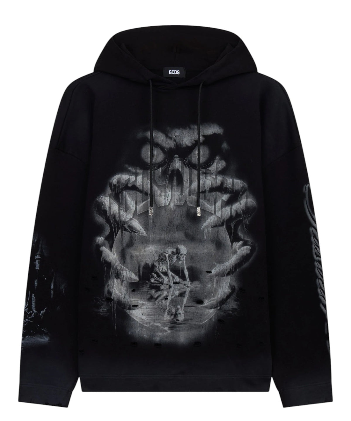 Sudadera Gothic oversize con capucha y estampados gráficos
