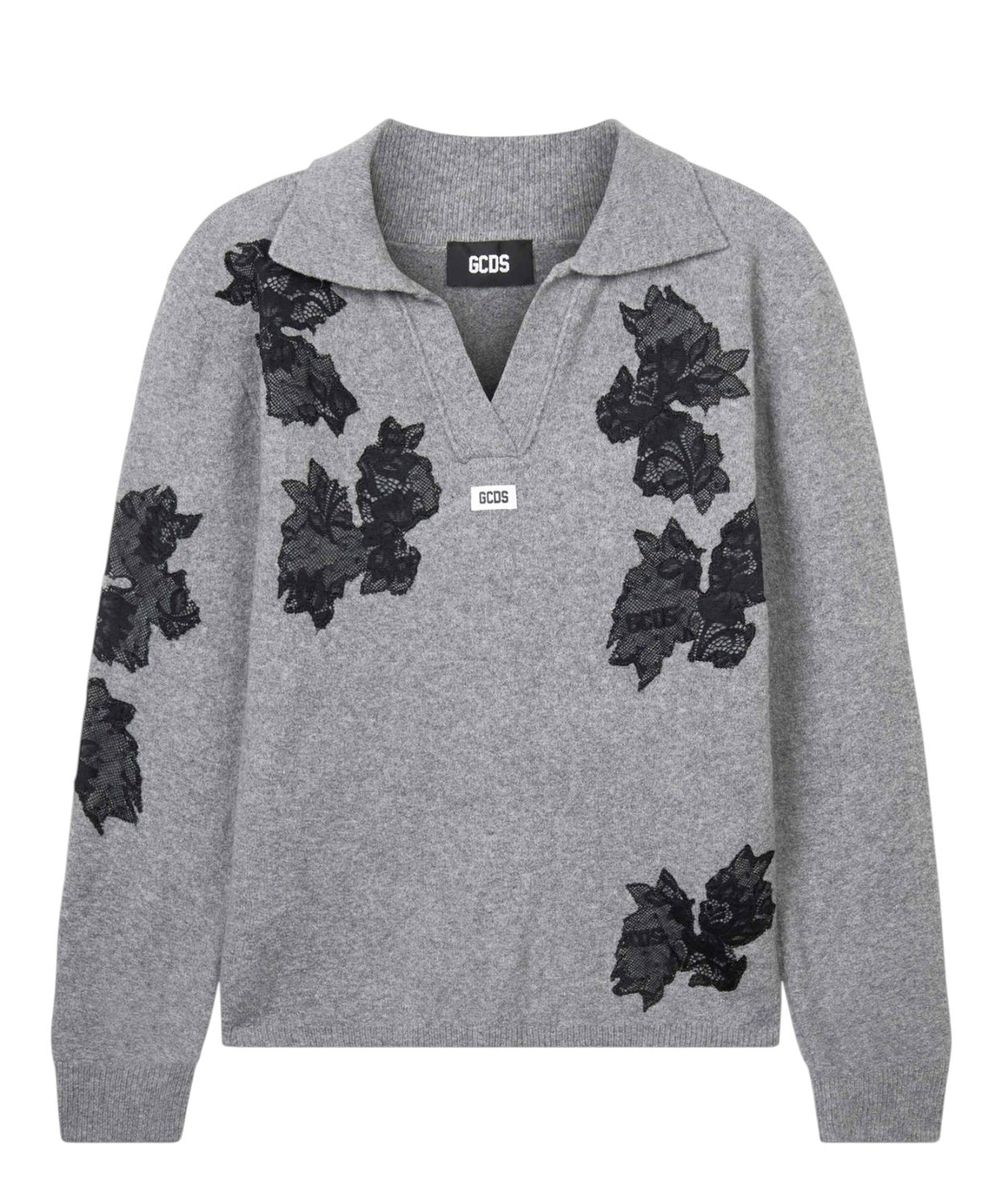 Poloshirts GCDS broderet i blød uld med blomster