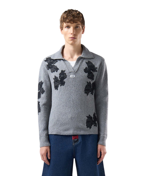 Poloshirts GCDS broderet i blød uld med blomster