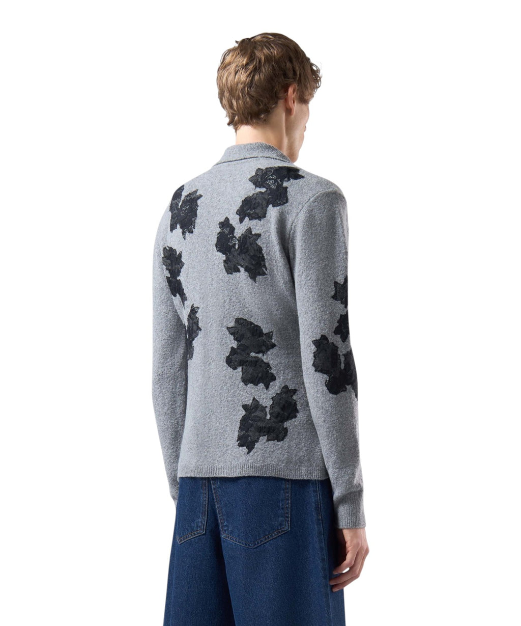 Poloshirts GCDS broderet i blød uld med blomster