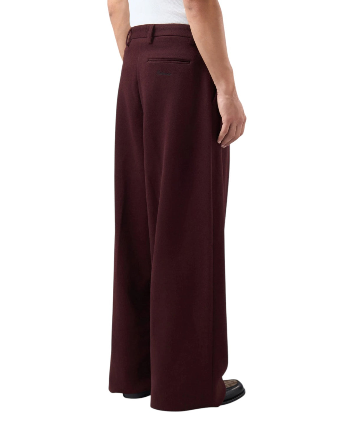 GCDS Hosen aus Wollmischung mit weitem Bein