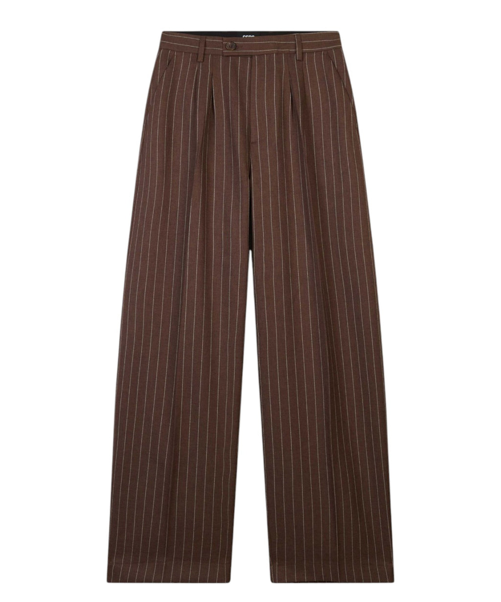 Pantalones Preppy con logotipo de tejido de raya diplomática flameado