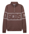 GCDS Half-Zip Sweatshirt with Raised Logo Patch