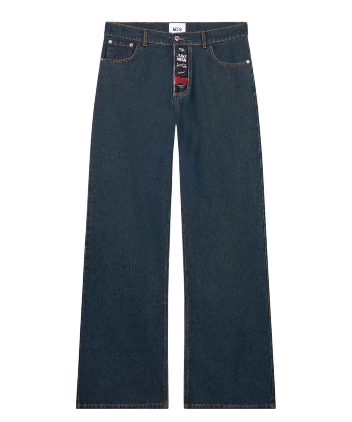 Jeans GCDS Workwear 5 Bolsos Wide Leg em Denim