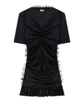 Kurzes Damenkleid in Slim Fit mit Spitzeneinsätzen