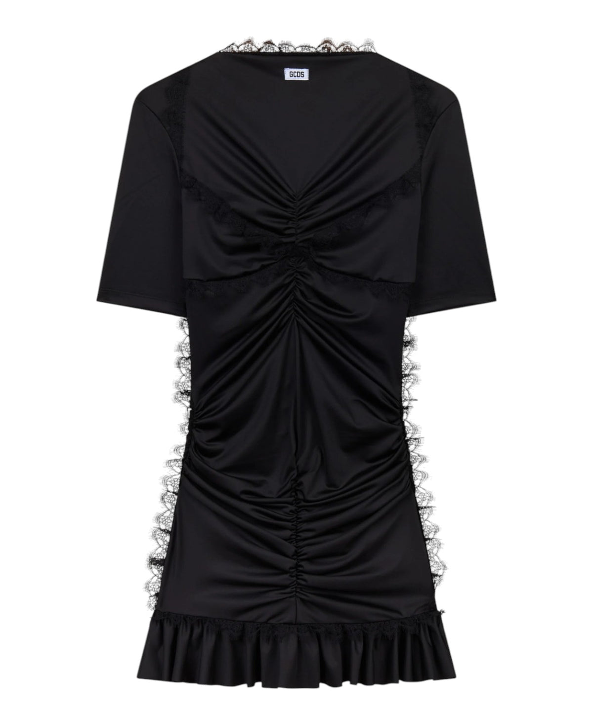 Kurzes Damenkleid in Slim Fit mit Spitzeneinsätzen