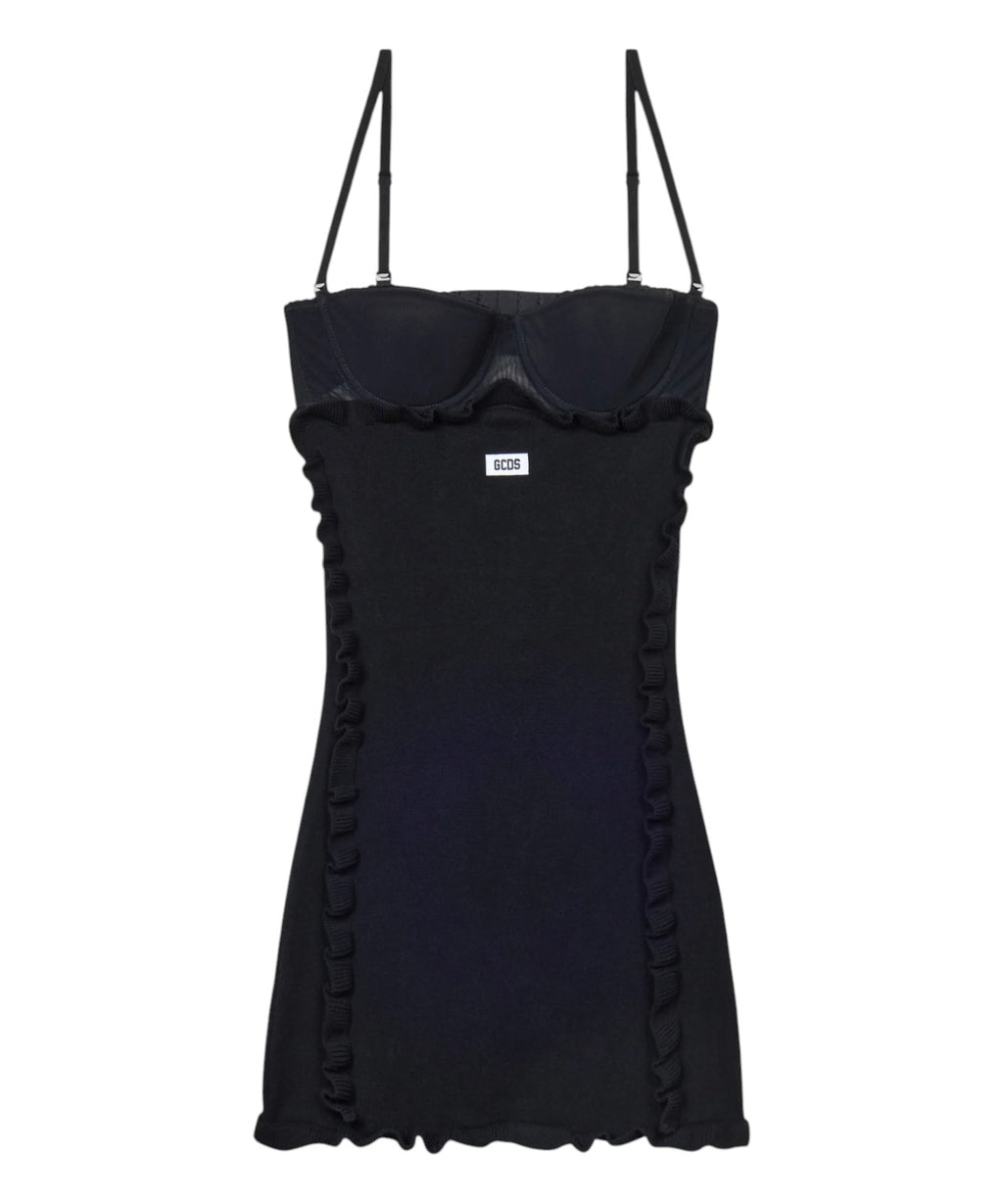 GCDS Medusa Stretch-Strickkleid mit Spitze