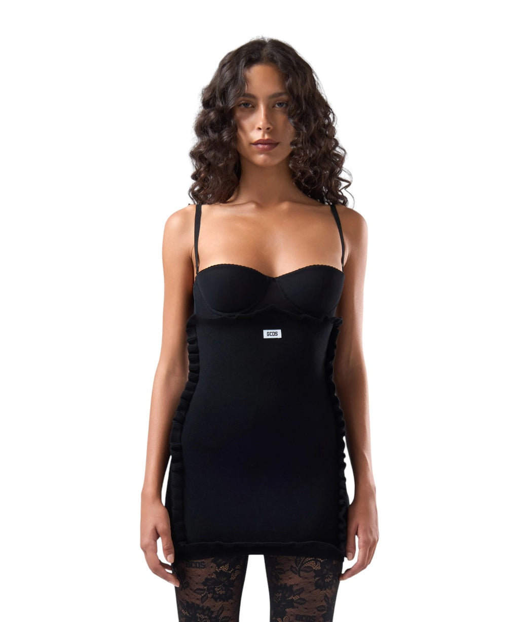 GCDS Medusa Stretch-Strickkleid mit Spitze