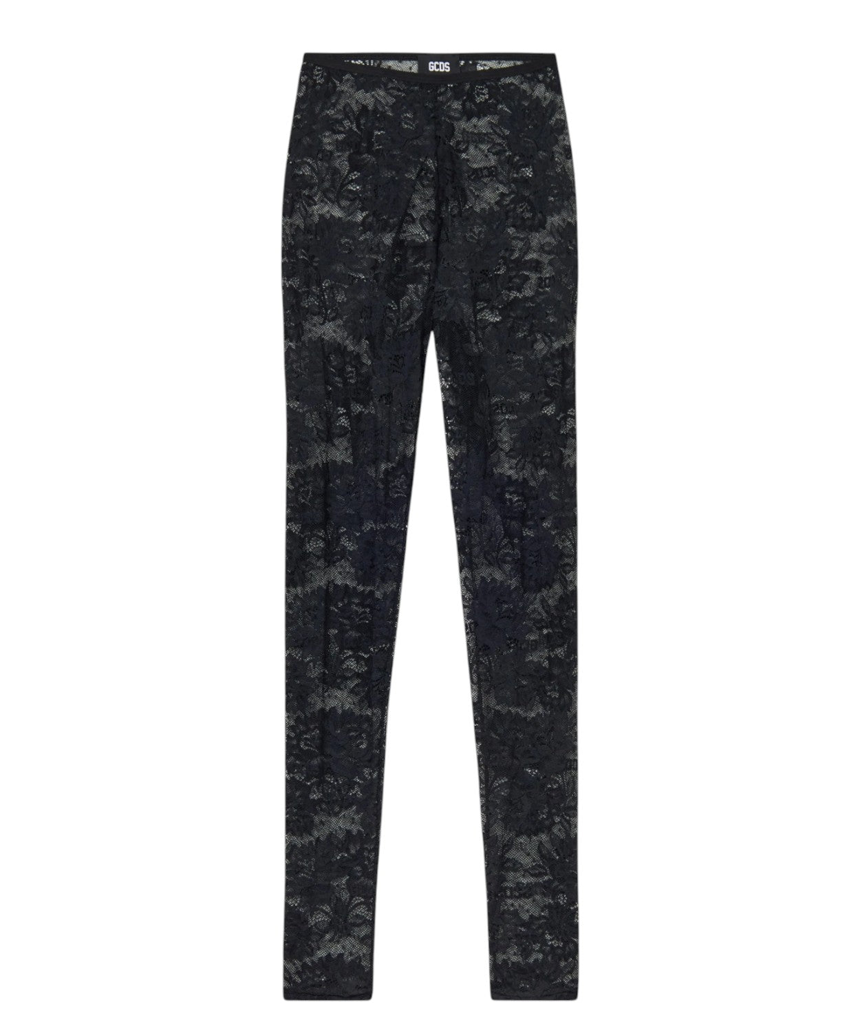 Leggings in Pizzo Elasticizzato con Logo e Motivo Floreale