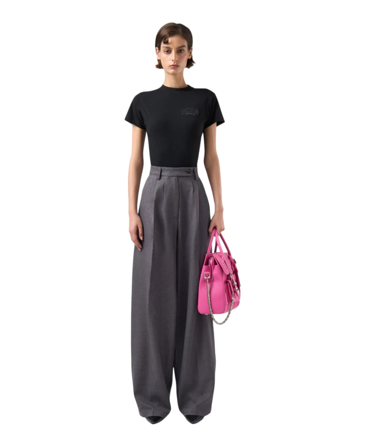 Pantaloni Donna GCDS Preppy con Logo a Vita Alta