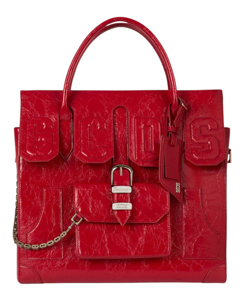 GCDS Big Man Bag met krokodillenlook en maxi-logo