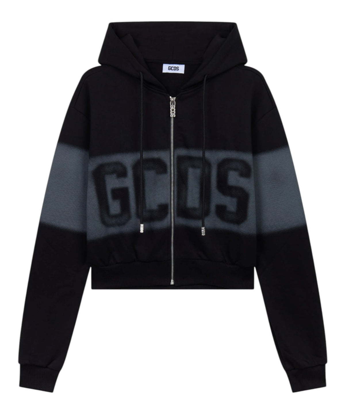 GCDS Zip Spray Logo-hoodie met capuchon