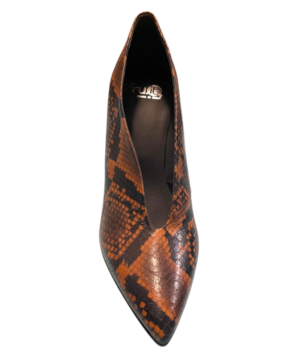 Pumps van Diamante papaia pitonleer