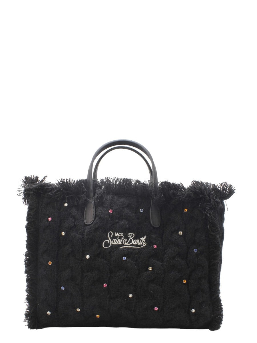Handbag Borse Glitter Colette Black Tricot Bag With Multicolored