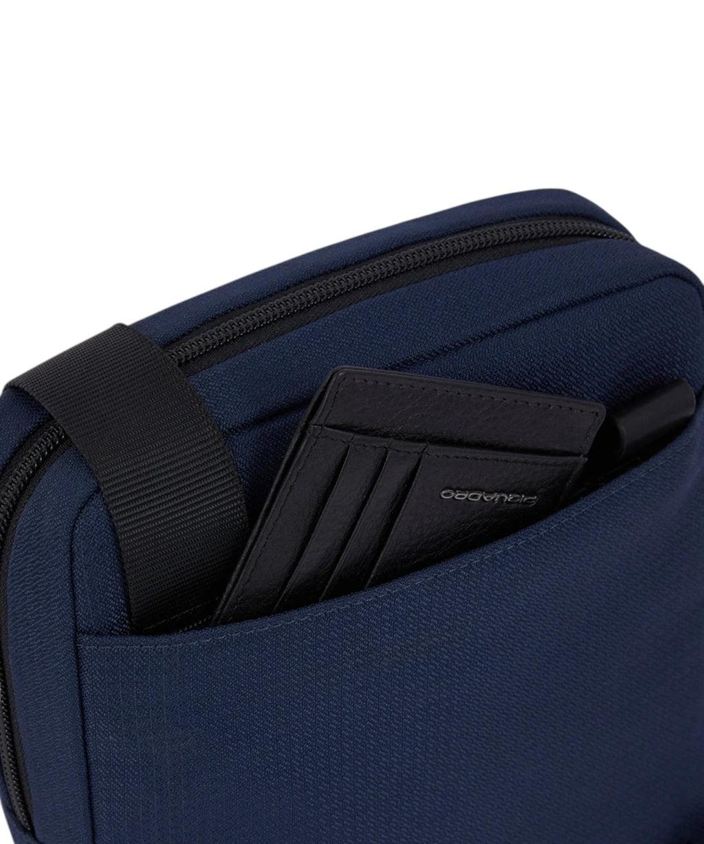 Borsello Uomo Pelle e Tessuto con Porta iPad Mini