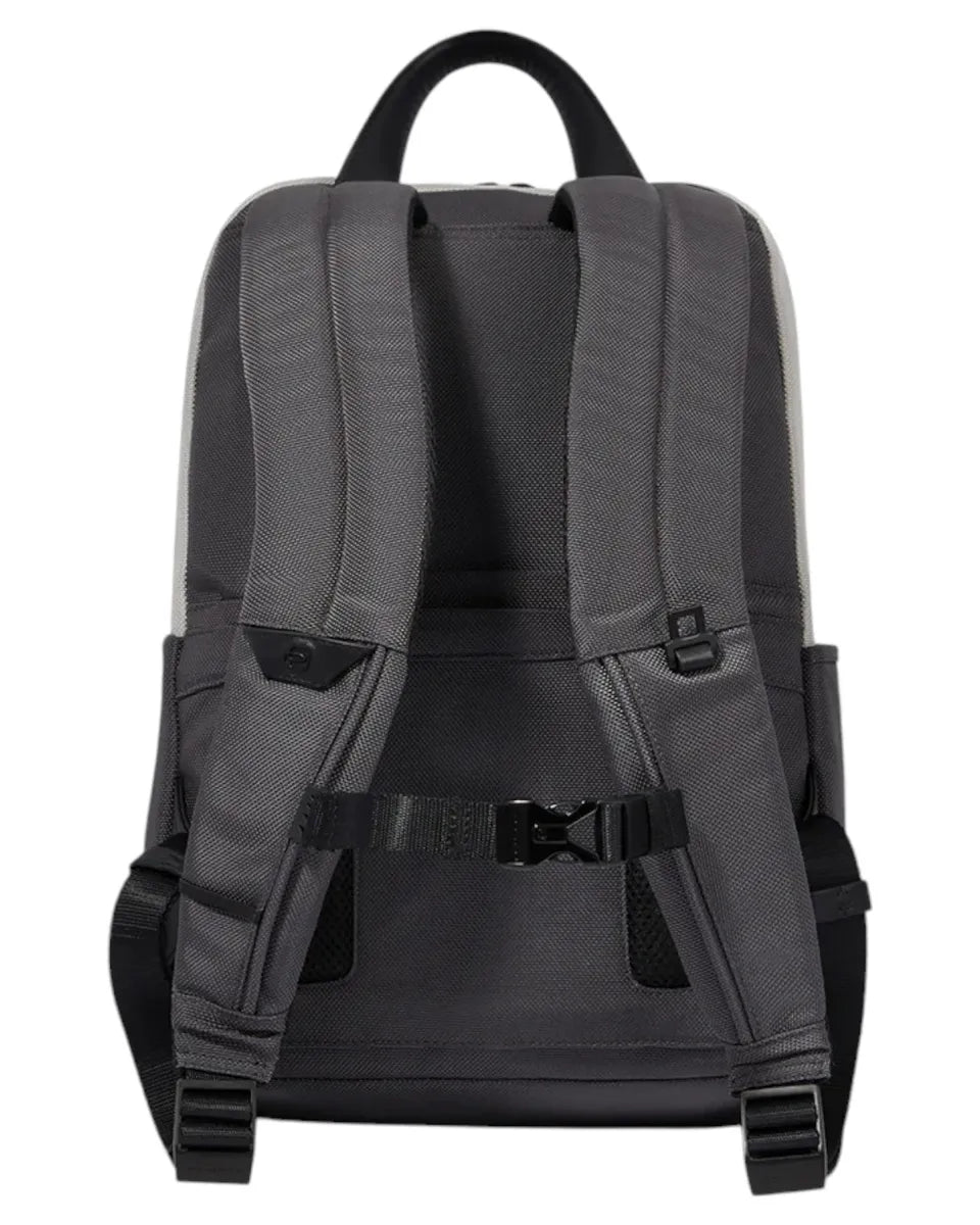 Zaino Porta PC 14" e iPad® in Tessuto Riciclato e Pelle-Piquadro-Zaini-Vittorio Citro Boutique