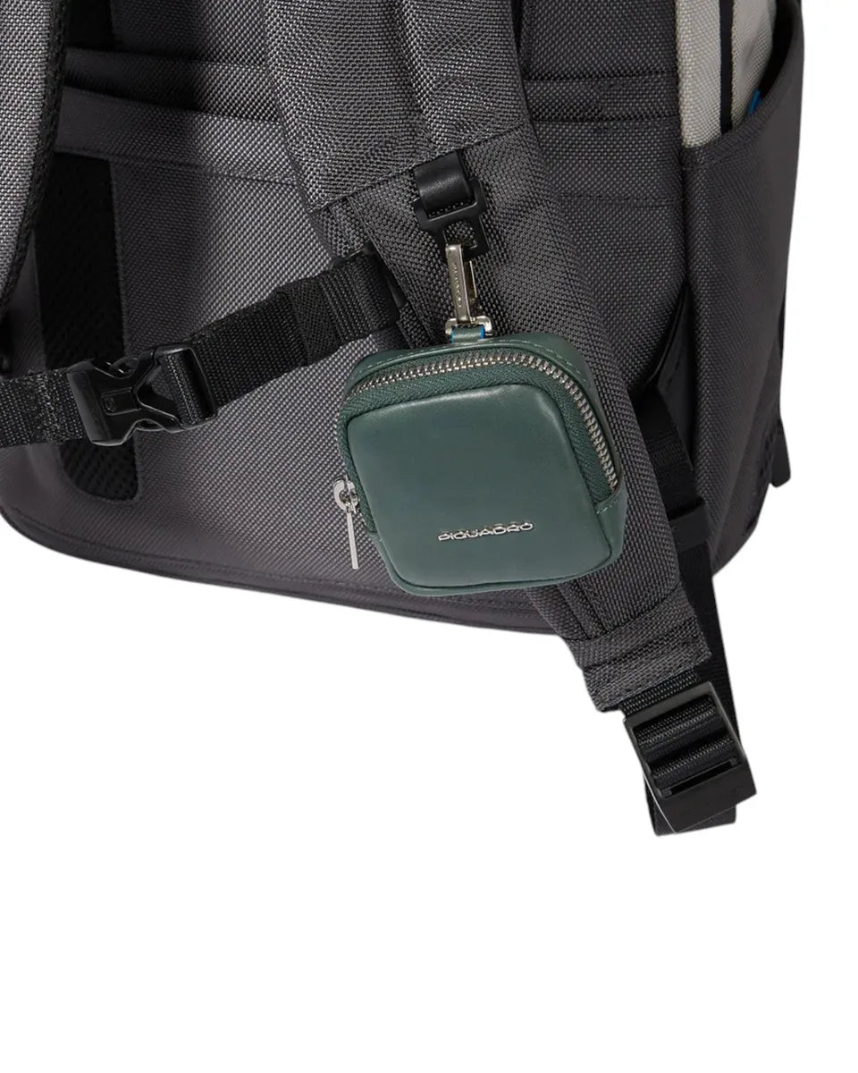 Zaino Porta PC 14" e iPad® in Tessuto Riciclato e Pelle-Piquadro-Zaini-Vittorio Citro Boutique