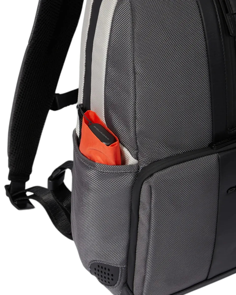 Zaino Porta PC 14" e iPad® in Tessuto Riciclato e Pelle-Piquadro-Zaini-Vittorio Citro Boutique