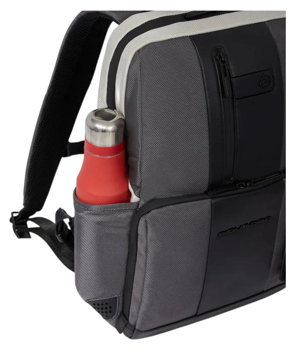Zaino Porta PC 14" e iPad® in Tessuto Riciclato e Pelle-Piquadro-Zaini-Vittorio Citro Boutique