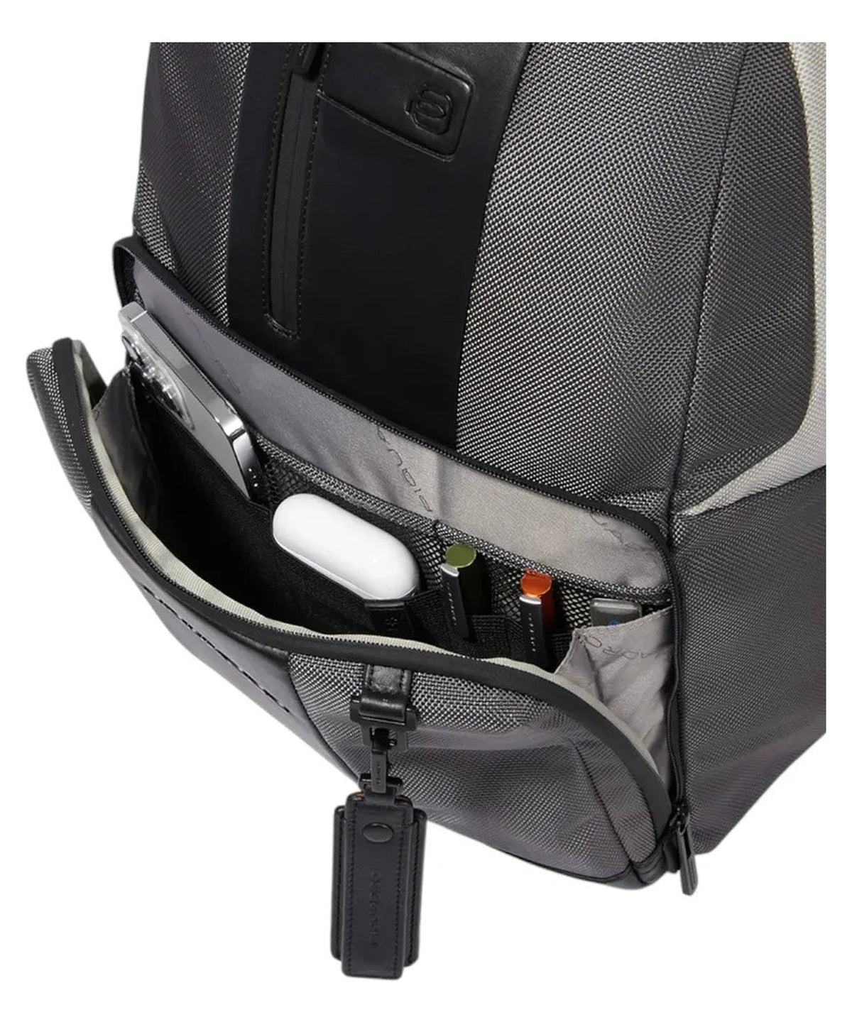 Zaino Porta PC 14" e iPad® in Tessuto Riciclato e Pelle-Piquadro-Zaini-Vittorio Citro Boutique