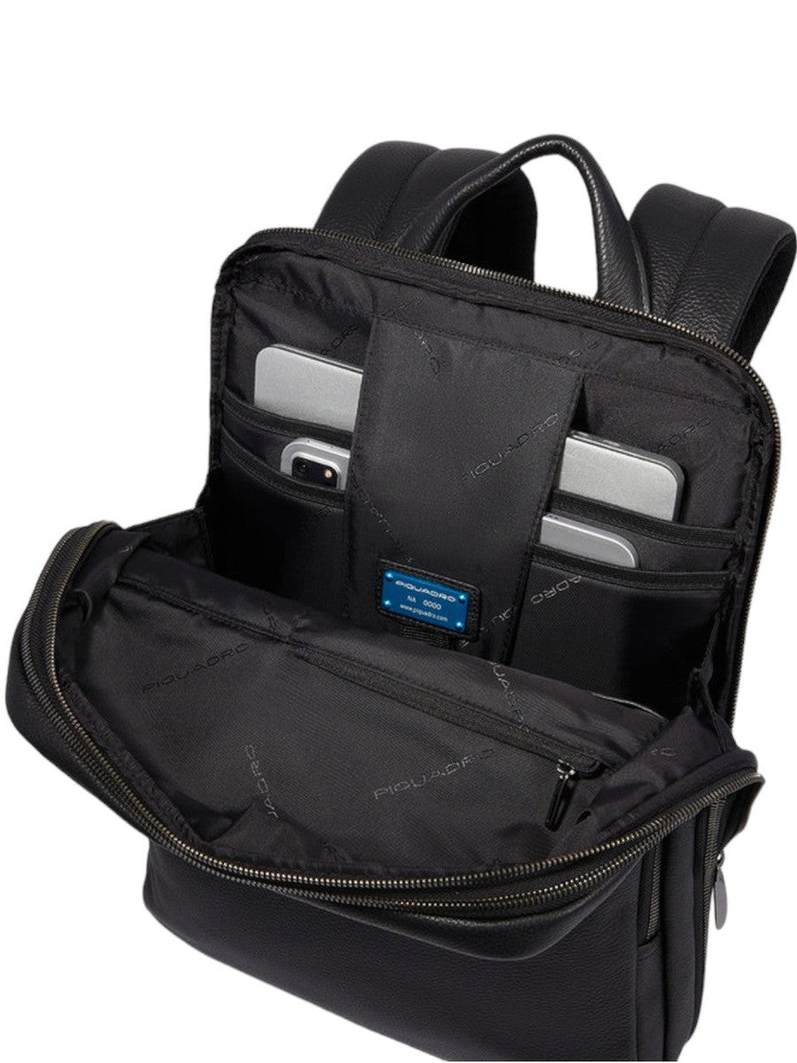 Zaino Slim in Pelle Nero-Zaini-Piquadro-Vittorio Citro Boutique