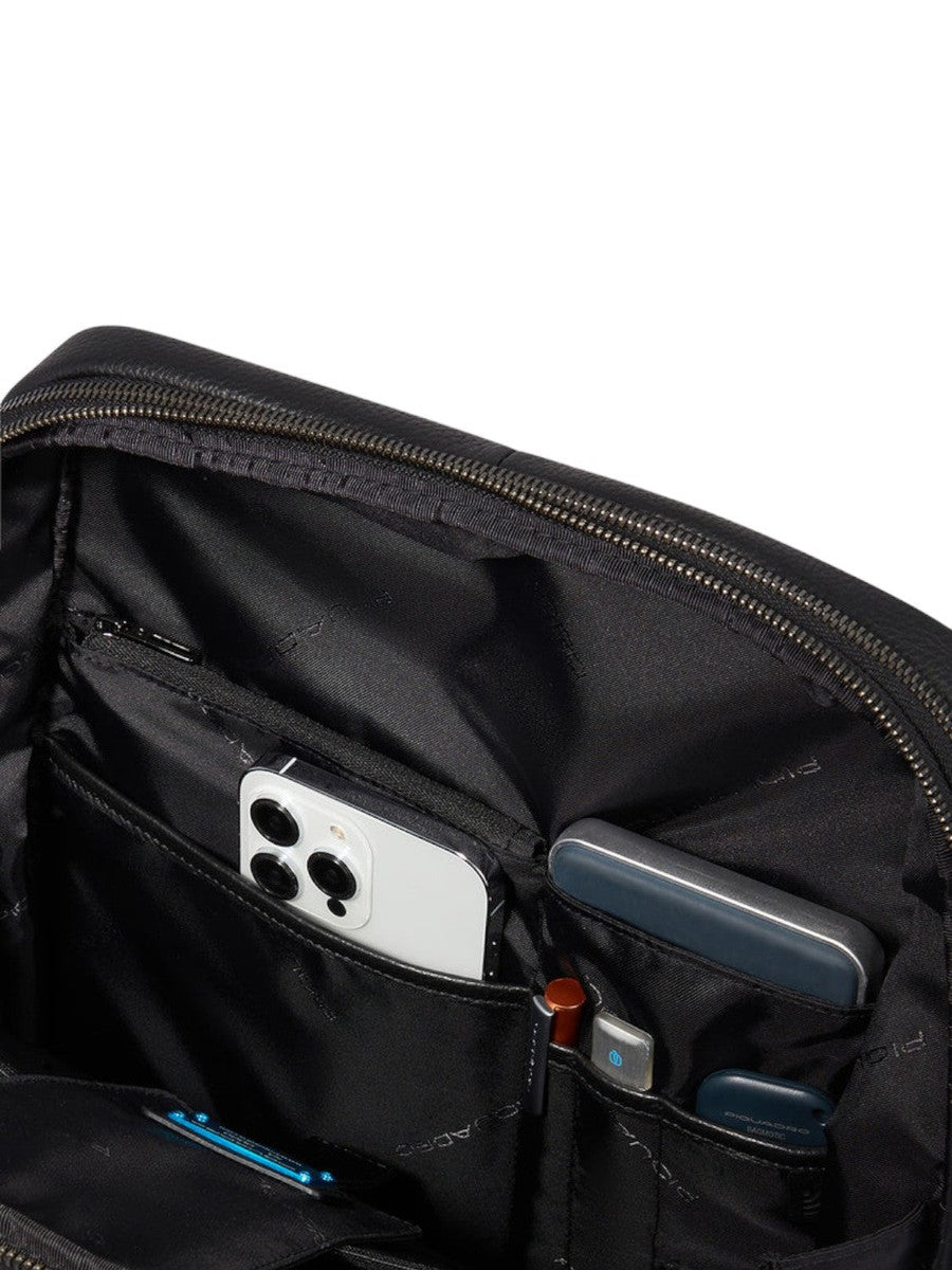 Zaino Slim in Pelle Nero-Zaini-Piquadro-Vittorio Citro Boutique