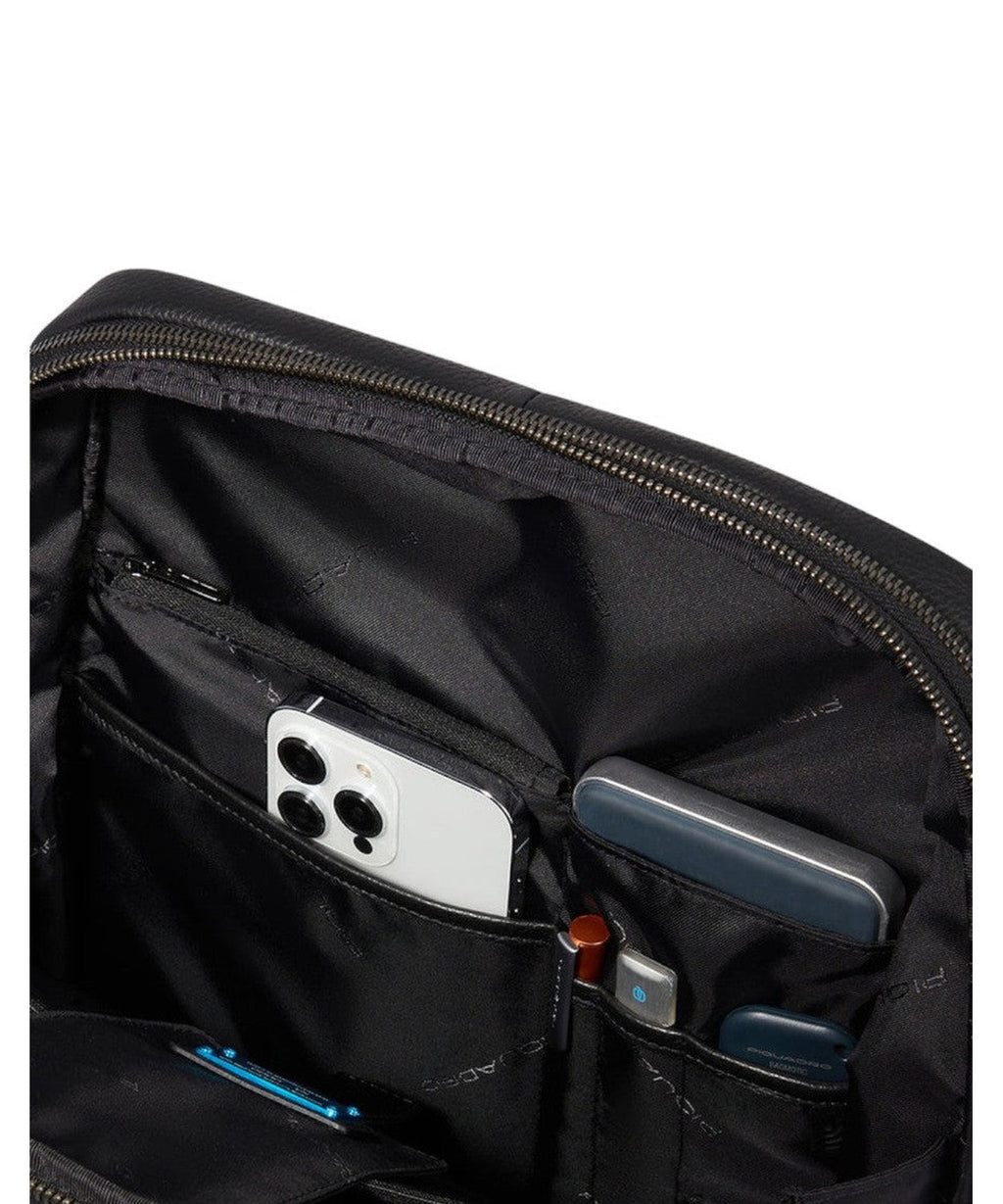 Zaino Slim in Pelle Nero-Zaini-Piquadro-Vittorio Citro Boutique