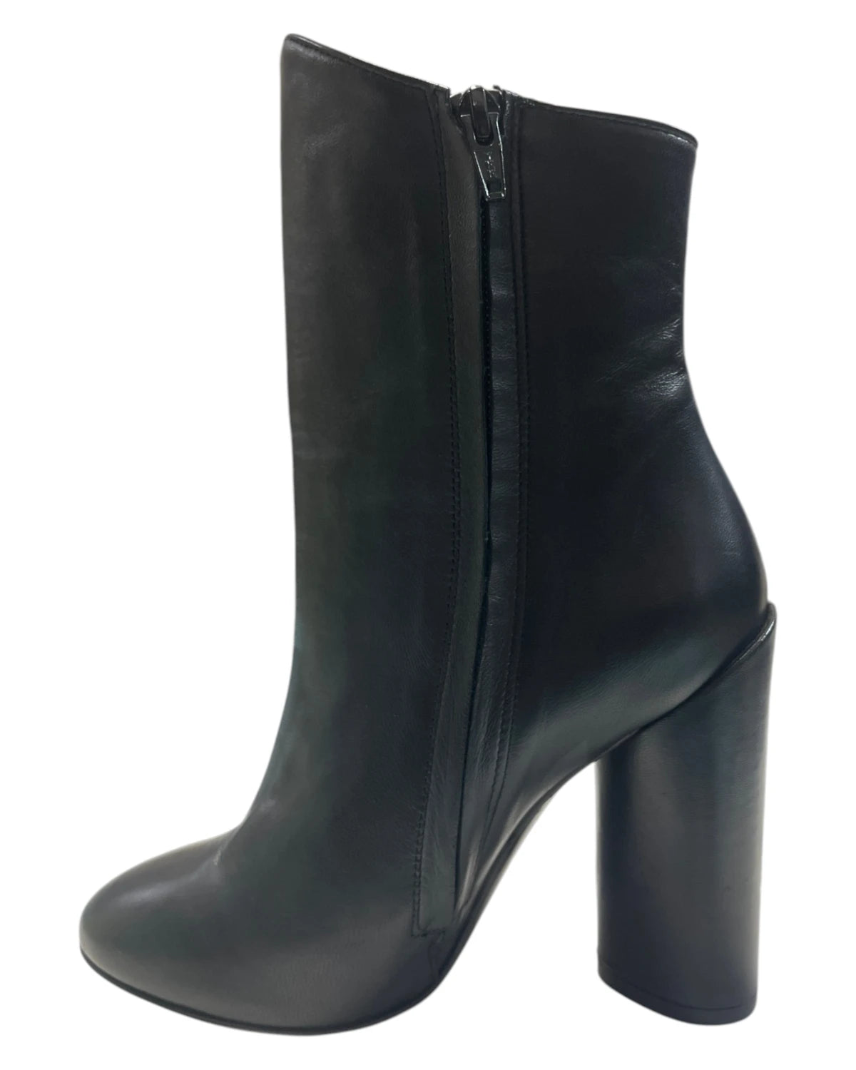 Marc Ellis Stivale Donna in Pelle Nera con Zip Laterale e Tacco Largo