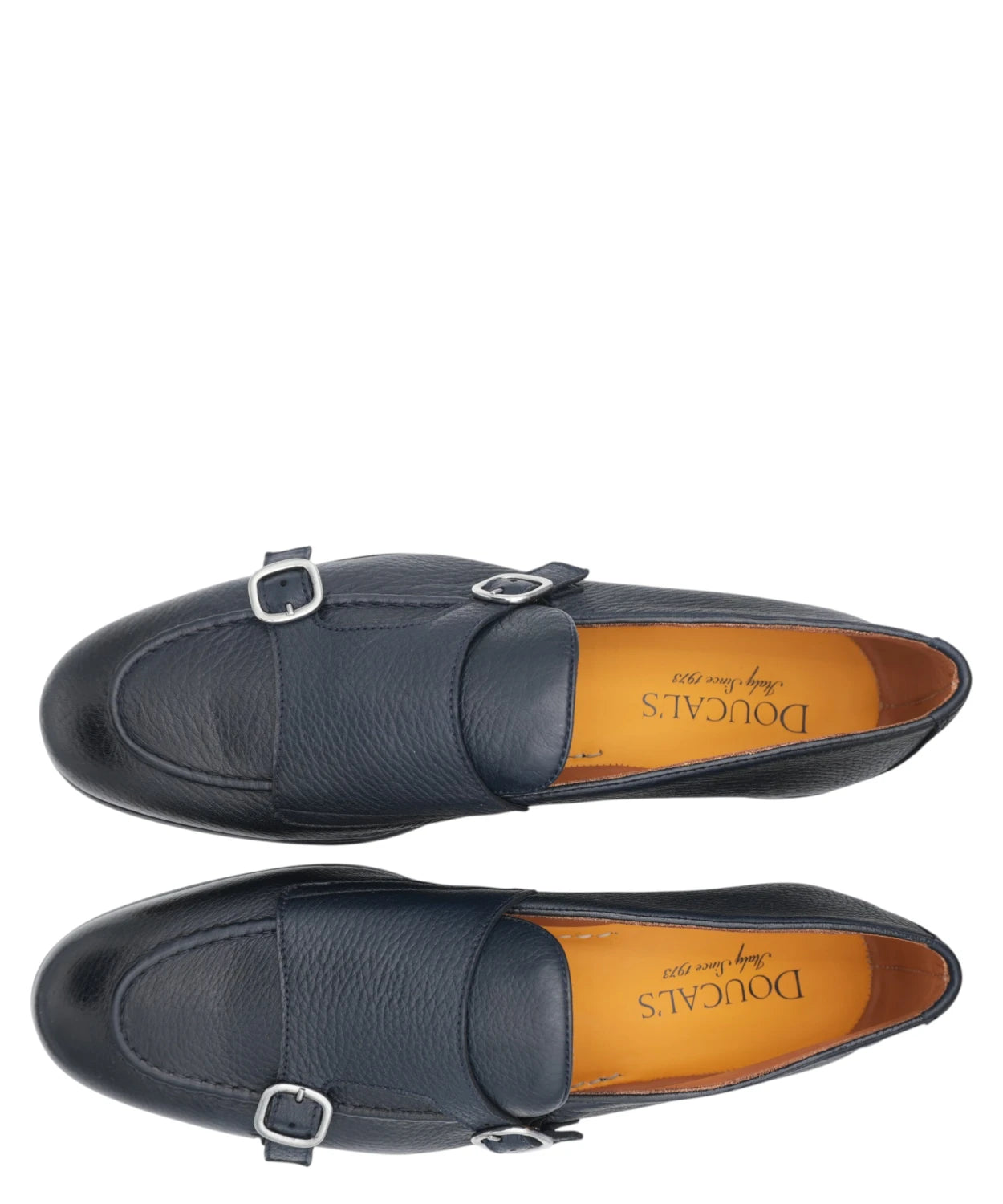 Doucal’s mocassino uomo doppia fibbia in pelle blu