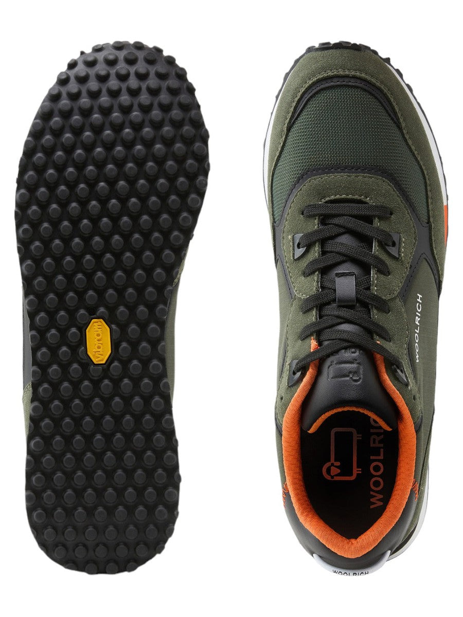 Retro Sneakers in pelle con dettagli in nylon-Woolrich-Sneakers-Vittorio Citro Boutique