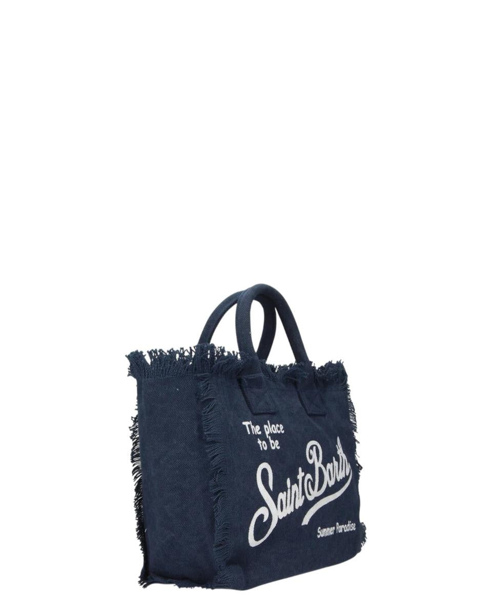 Borsa a Mano Colette Blu Navy con Frange e Tracolla Removibile-Mc2 Saint Barth-Borse a mano-Vittorio Citro Boutique