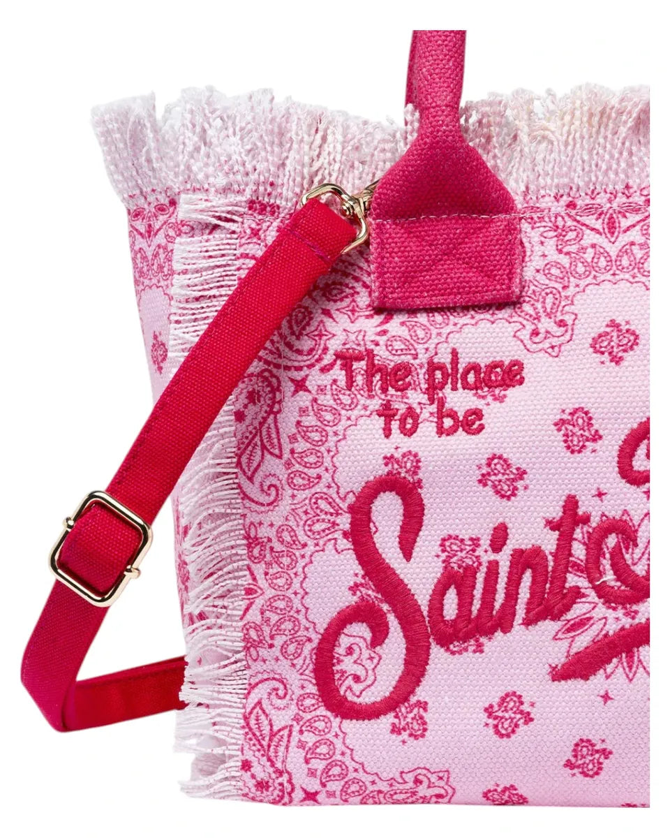 Colette Bandana Rosa in Canvas con Frange-Borse a mano-Mc2 Saint Barth-Vittorio Citro Boutique