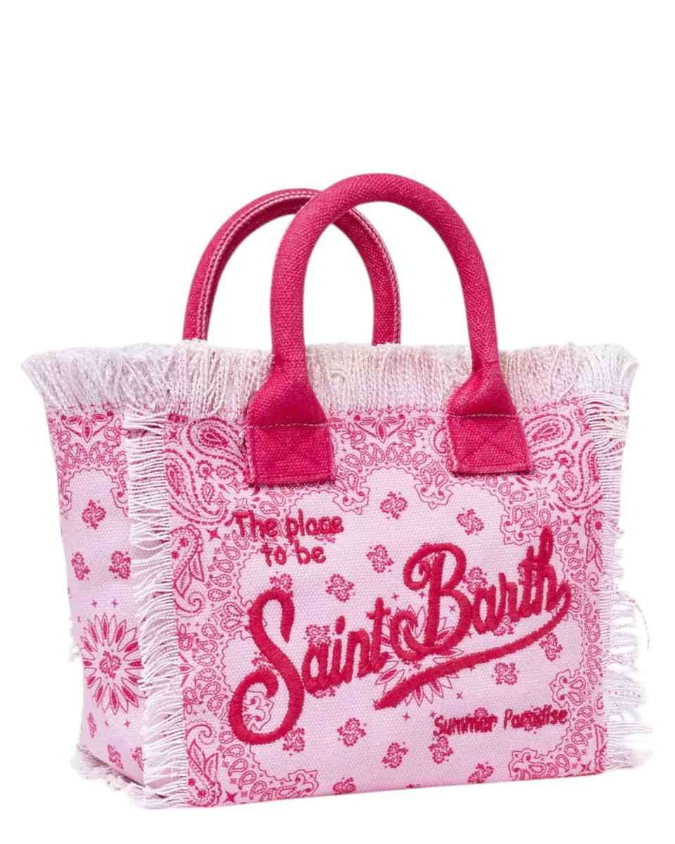 Colette Bandana Rosa in Canvas con Frange-Borse a mano-Mc2 Saint Barth-Vittorio Citro Boutique