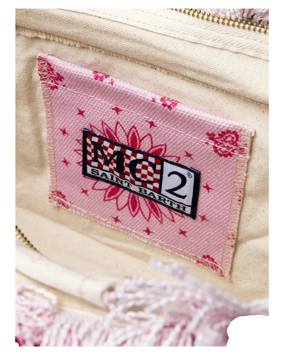 Colette Bandana Rosa in Canvas con Frange-Borse a mano-Mc2 Saint Barth-Vittorio Citro Boutique