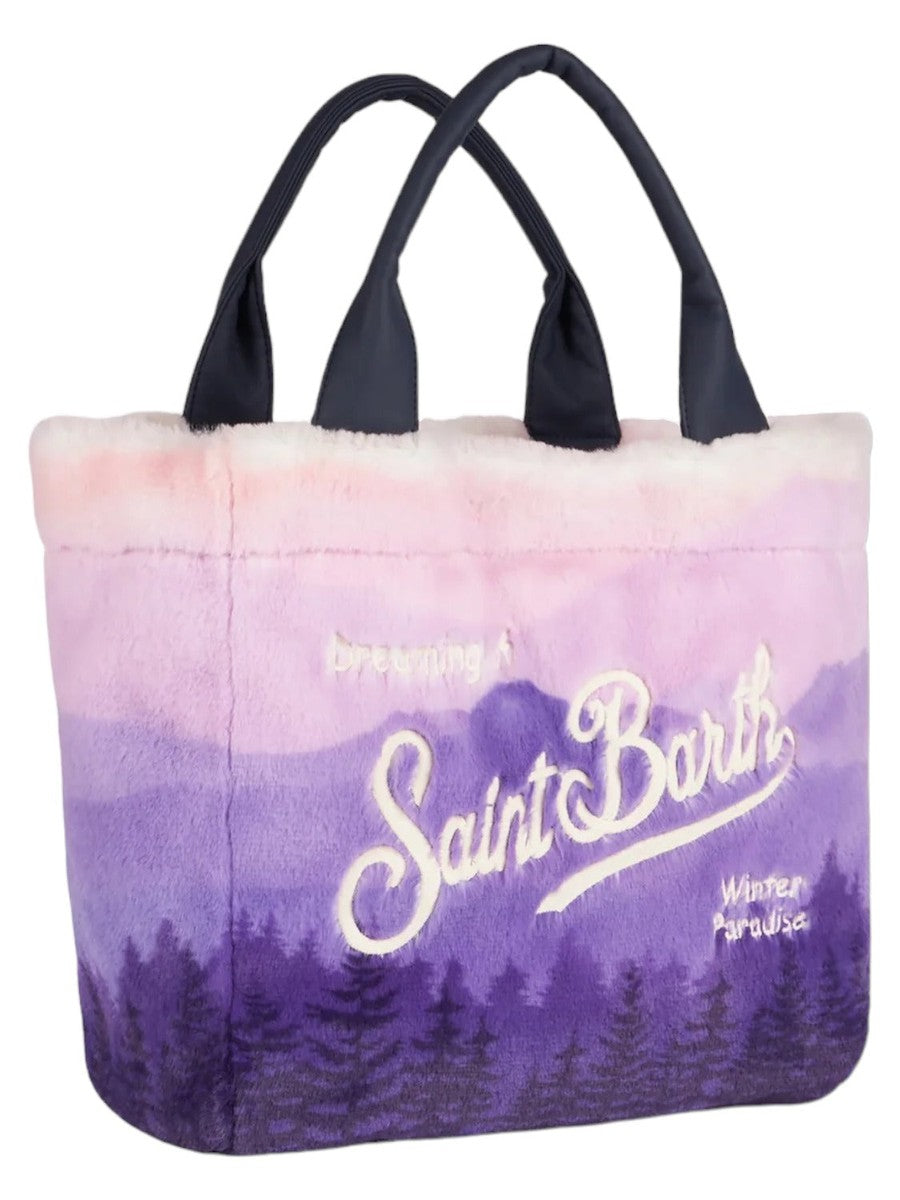 Borsa a mano Colette morbida e pelosa con stampa jacquard da cartolina-Mc2 Saint Barth-Borse a mano-Vittorio Citro Boutique