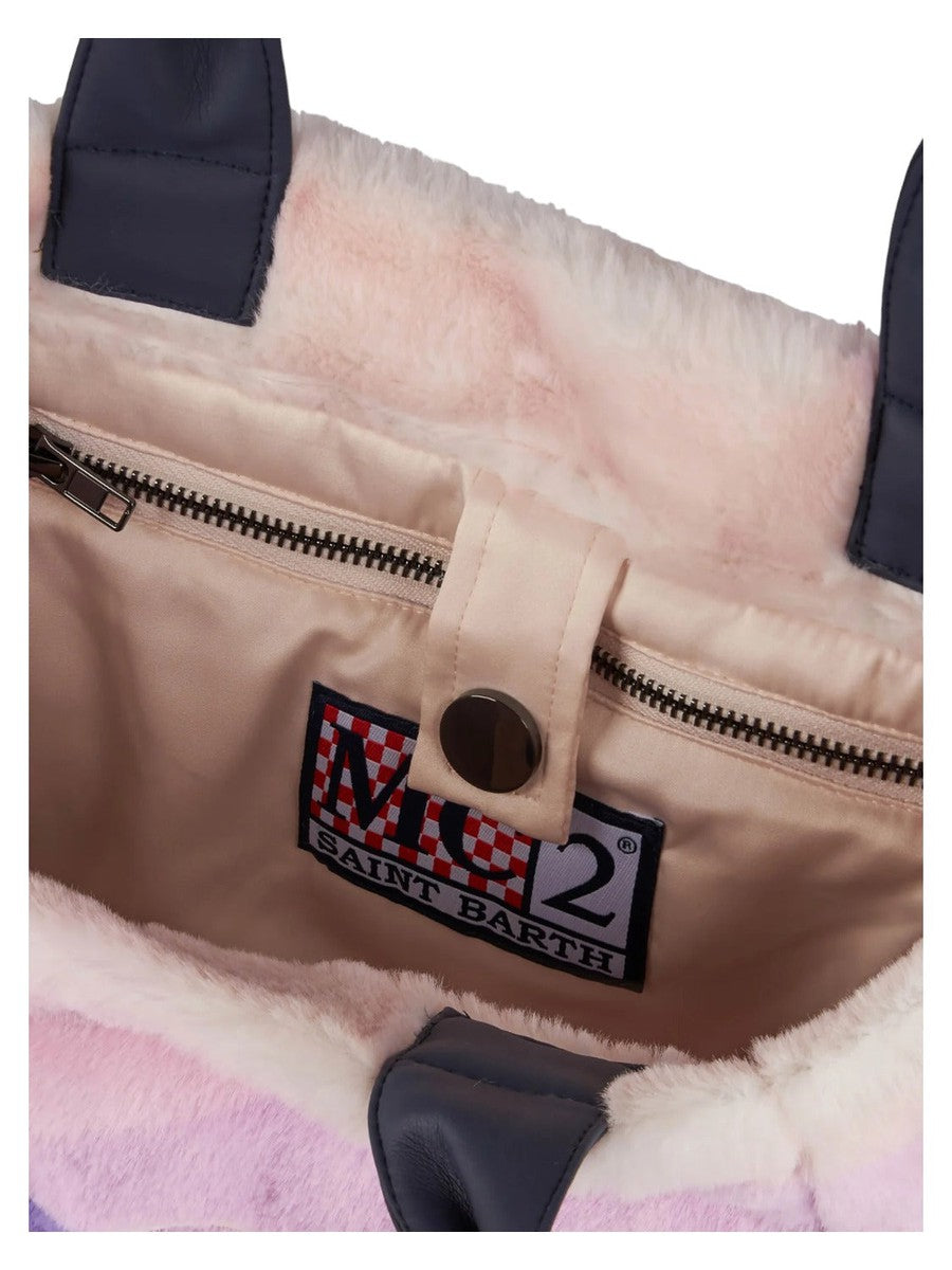 Borsa a mano Colette morbida e pelosa con stampa jacquard da cartolina-Mc2 Saint Barth-Borse a mano-Vittorio Citro Boutique