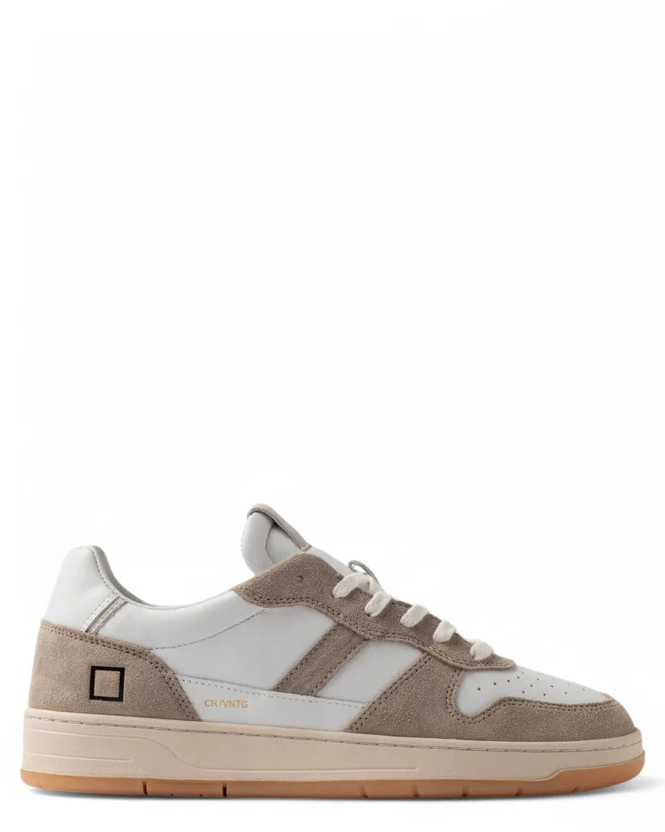 Sneakers Court 2.0 Vintage Calf White-Beige-D.A.T.E.-Sneakers-Vittorio Citro Boutique