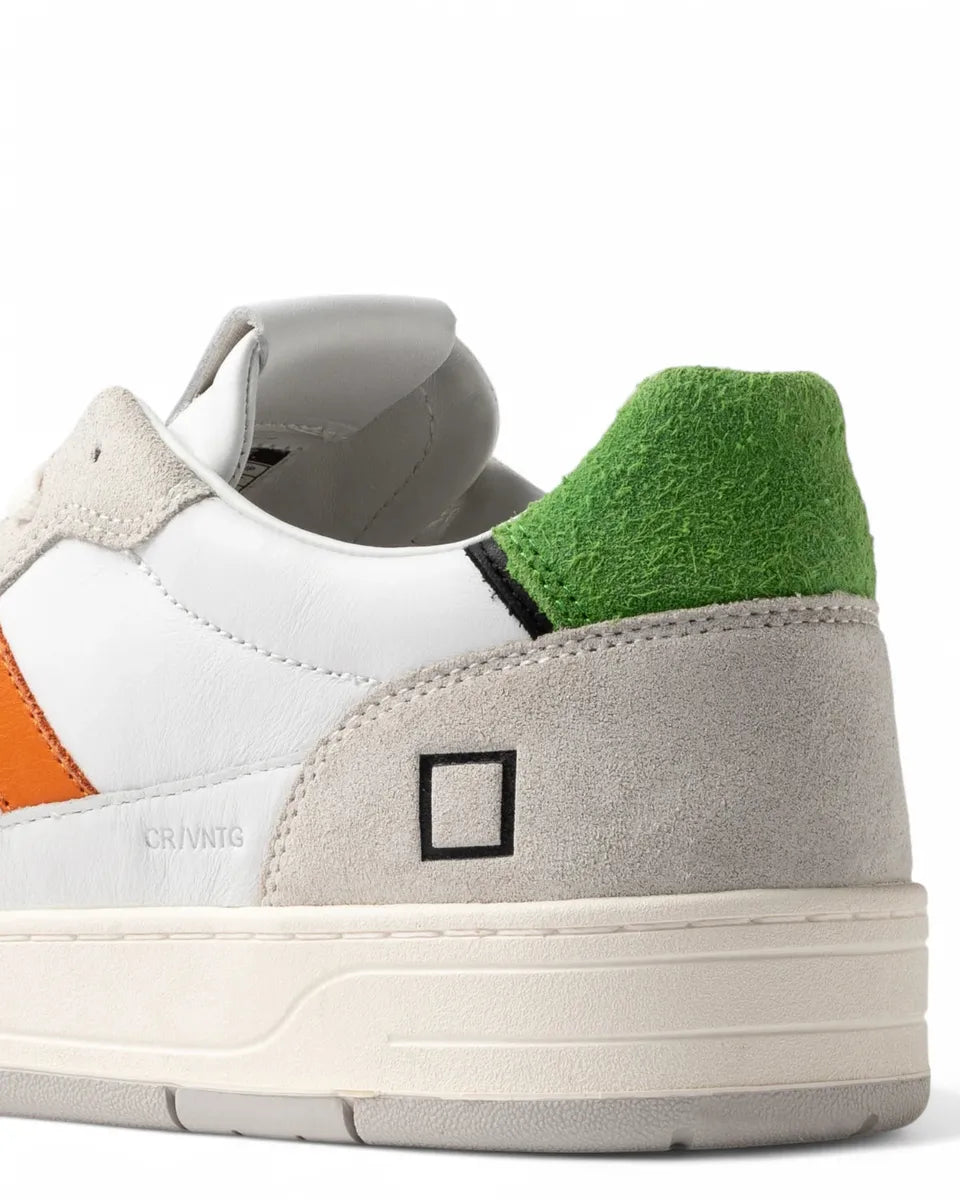Sneakers Court 2.0 Vintage Calf White-Green-D.A.T.E.-Sneakers-Vittorio Citro Boutique