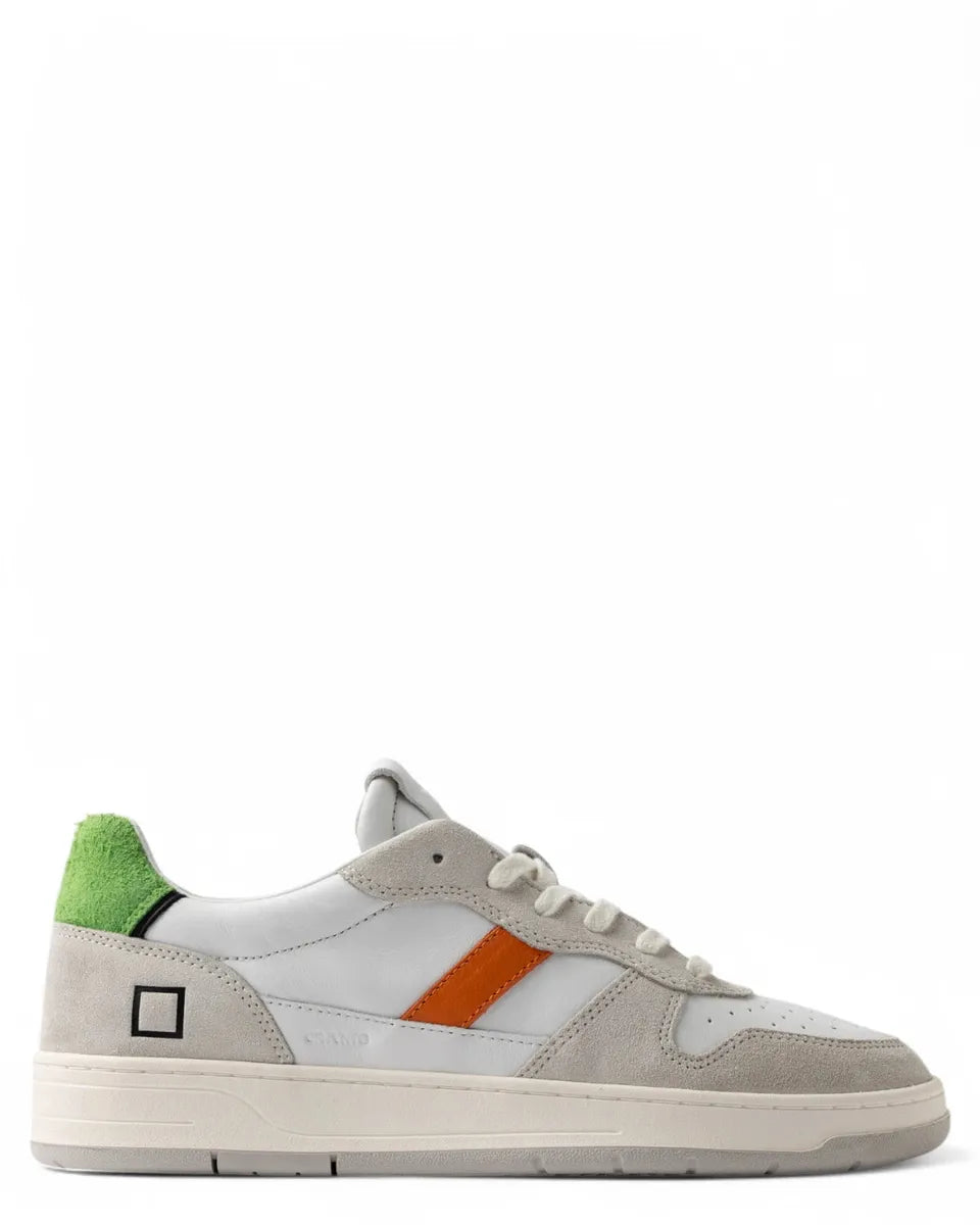 Sneakers Court 2.0 Vintage Calf White-Green-D.A.T.E.-Sneakers-Vittorio Citro Boutique