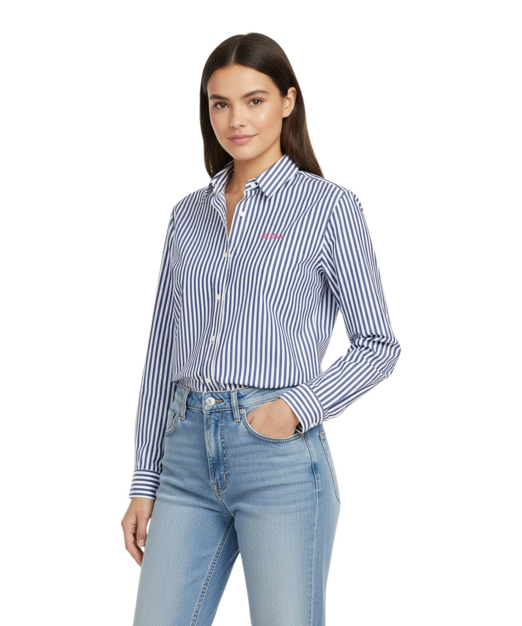 Brigitte Poplin Cotton Shirt with Labubu Embroidery
