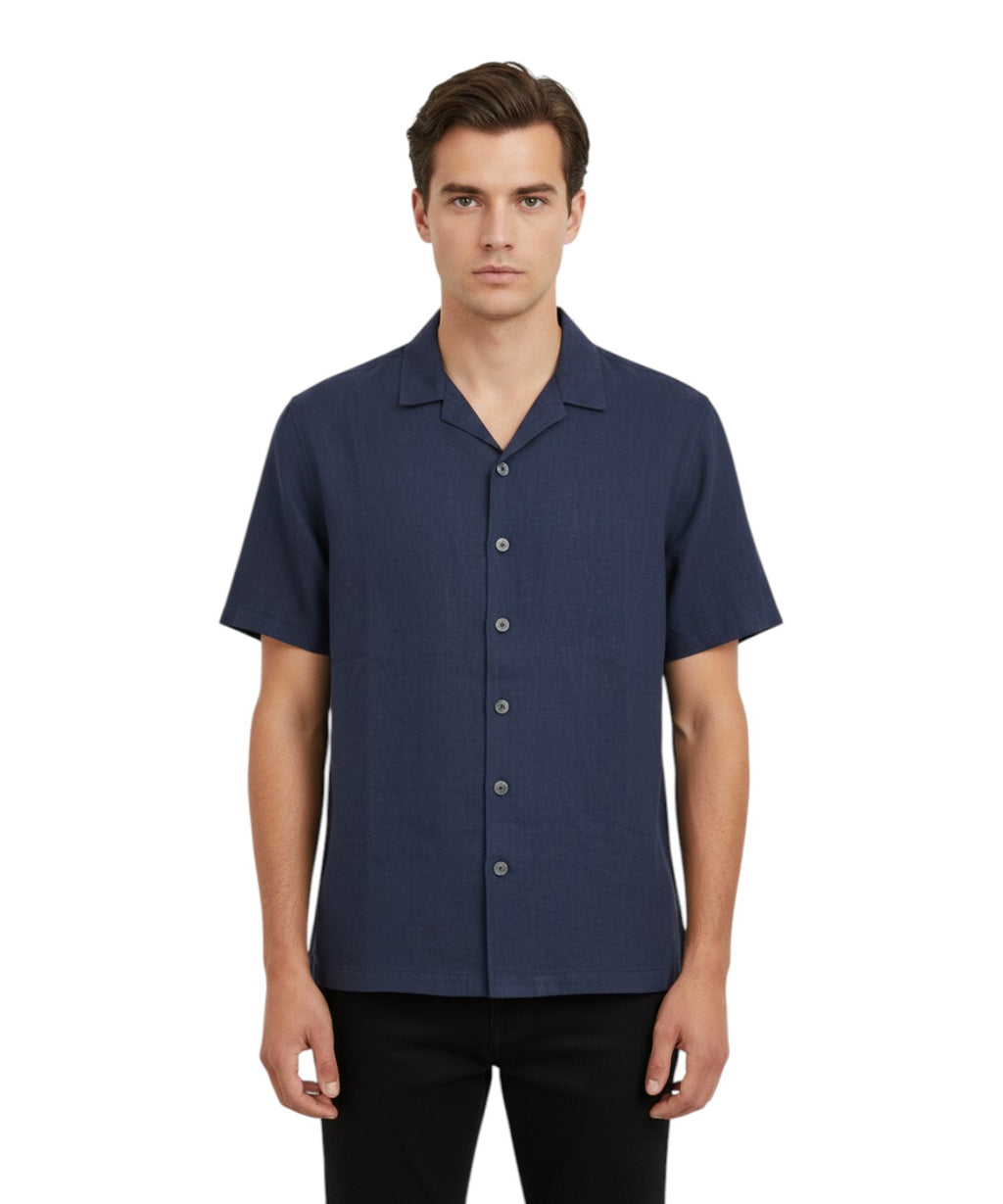 Camicia Uomo Lino Mezze Maniche - Alpha Studio
