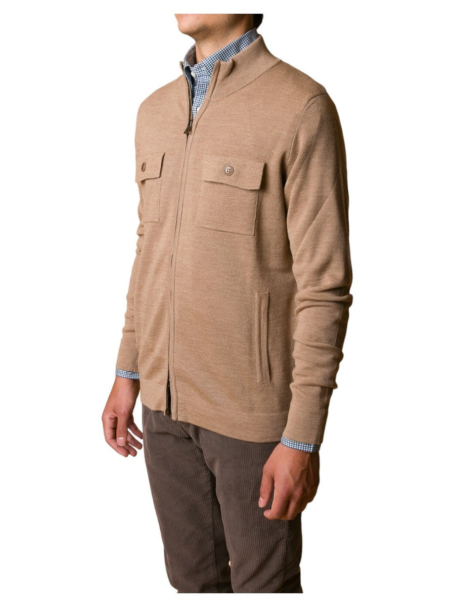 Cardigan Collo Alto Misto Lana con Zip-JEORDIE'S-Maglieria-Vittorio Citro Boutique