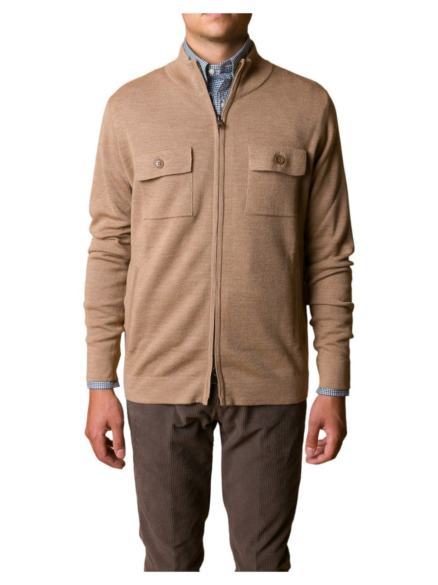 Cardigan Collo Alto Misto Lana con Zip-JEORDIE'S-Maglieria-Vittorio Citro Boutique