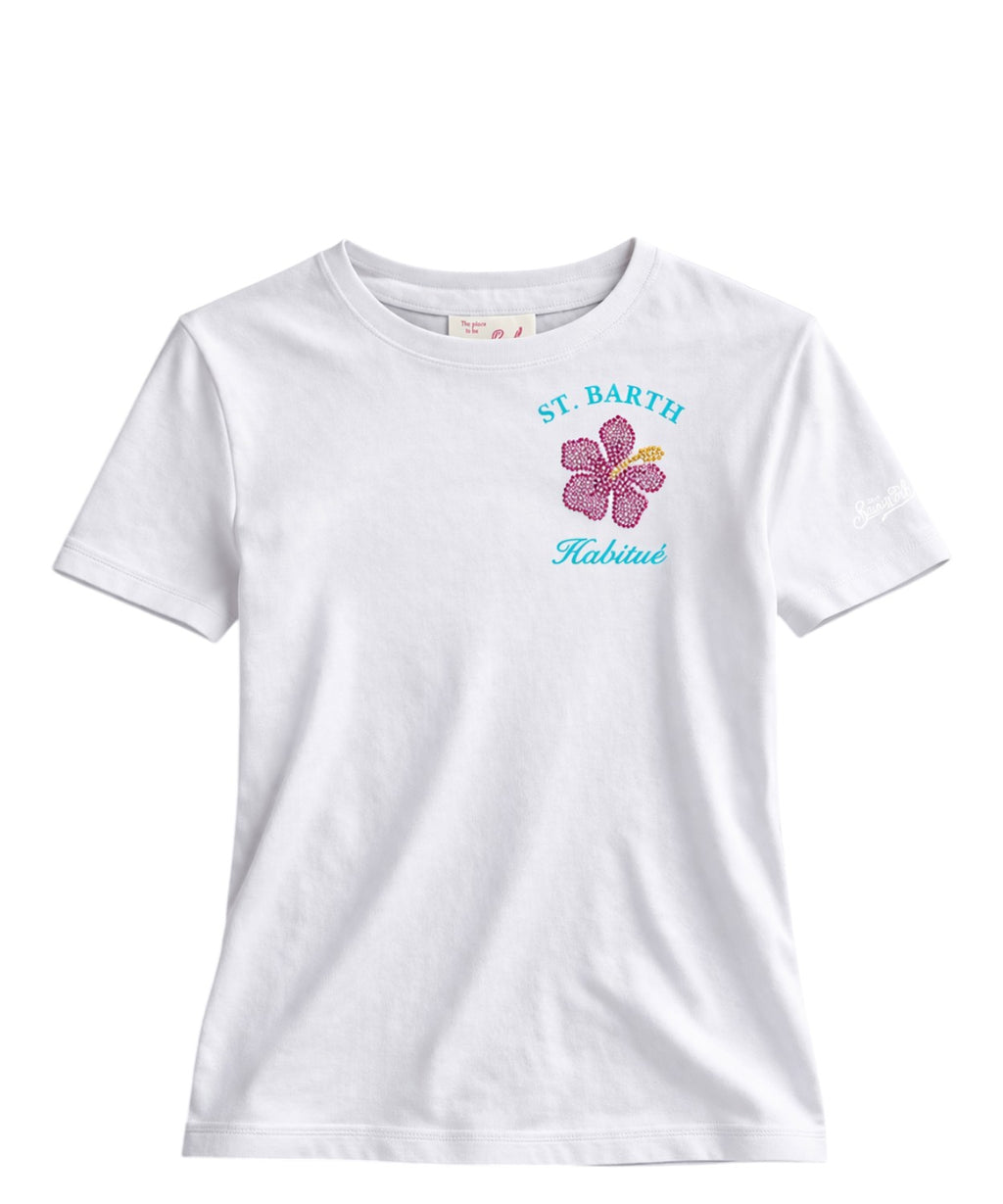 T-shirt Emilie MC2 Saint Barth con Ricamo Strass