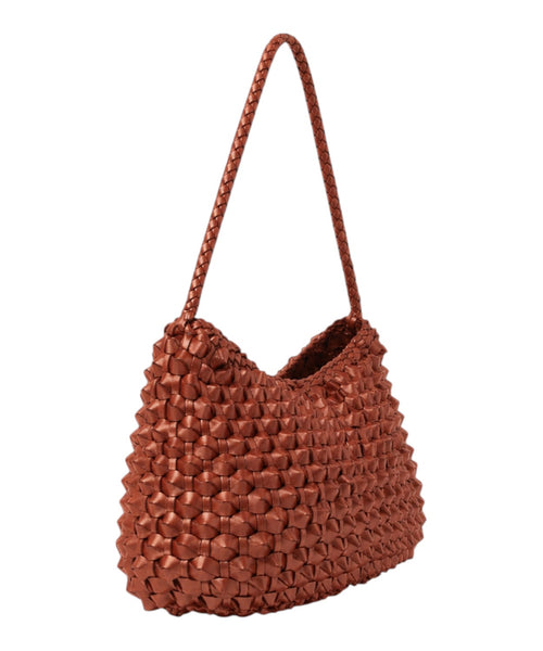 Borsa Pelle Intrecciata tan Basil Cactus