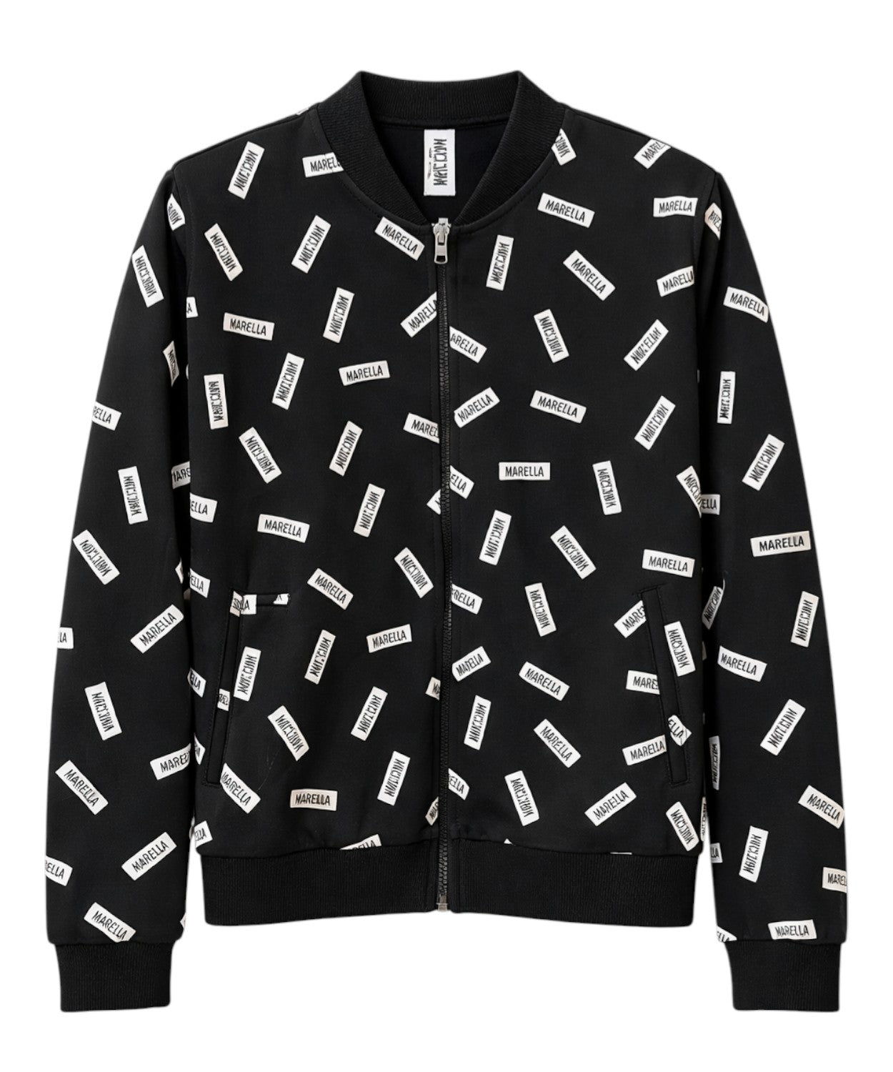 Felpa Moschino con Zip e Stampa Logo