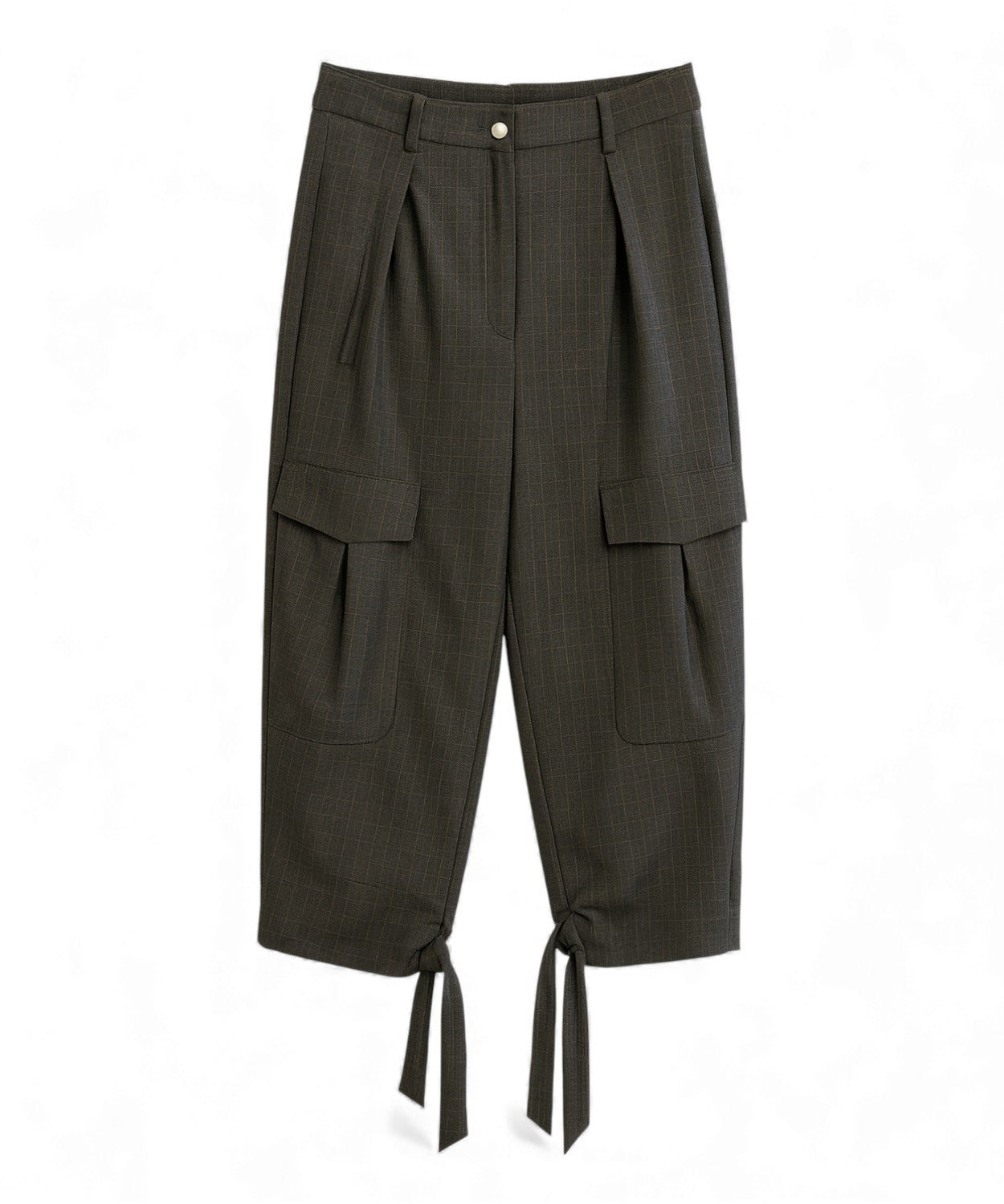 Pantaloni Cargo Gessati con Coulisse