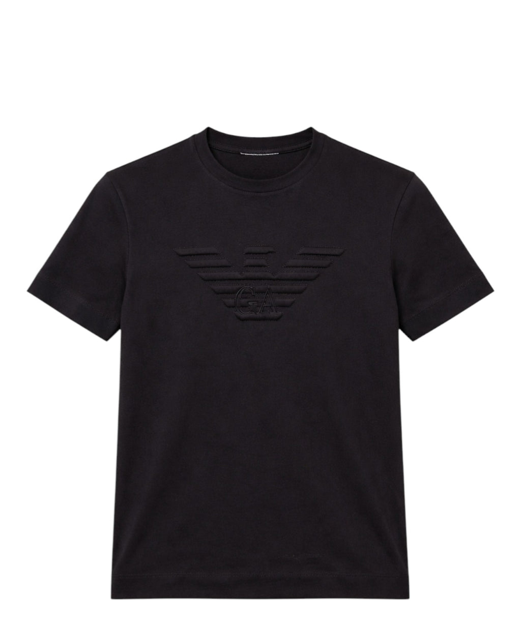 Emporio Armani T-shirt Uomo Fit in Cotone con Logo in Rilievo