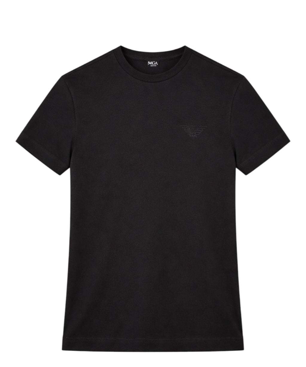 T-shirt Slim Fit con Logo Emporio Armani in Rilievo sul Petto