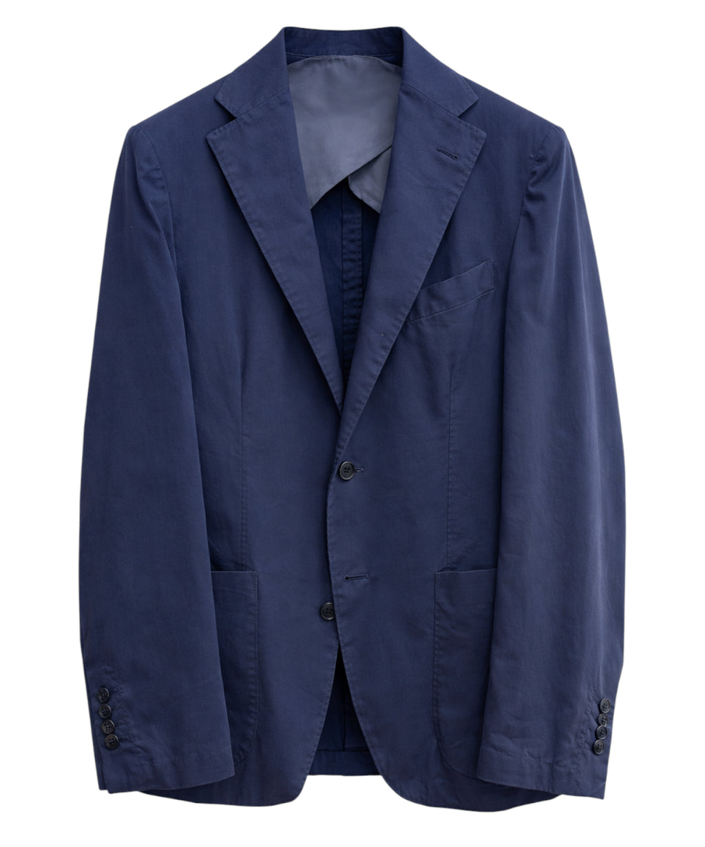 G Capri Blue Single-Breasted Cotton Jacket